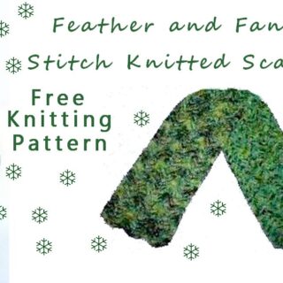 free feather and fan stitch knitted scarf pattern