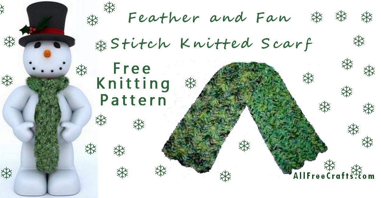 free feather and fan stitch knitted scarf pattern