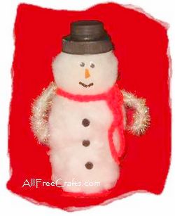 pill box snowman made from cotton wool
