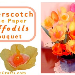 butterscotch crepe paper daffodils bouquet