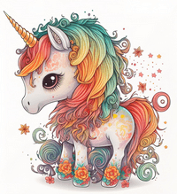 multi-colored unicorn mane and tail