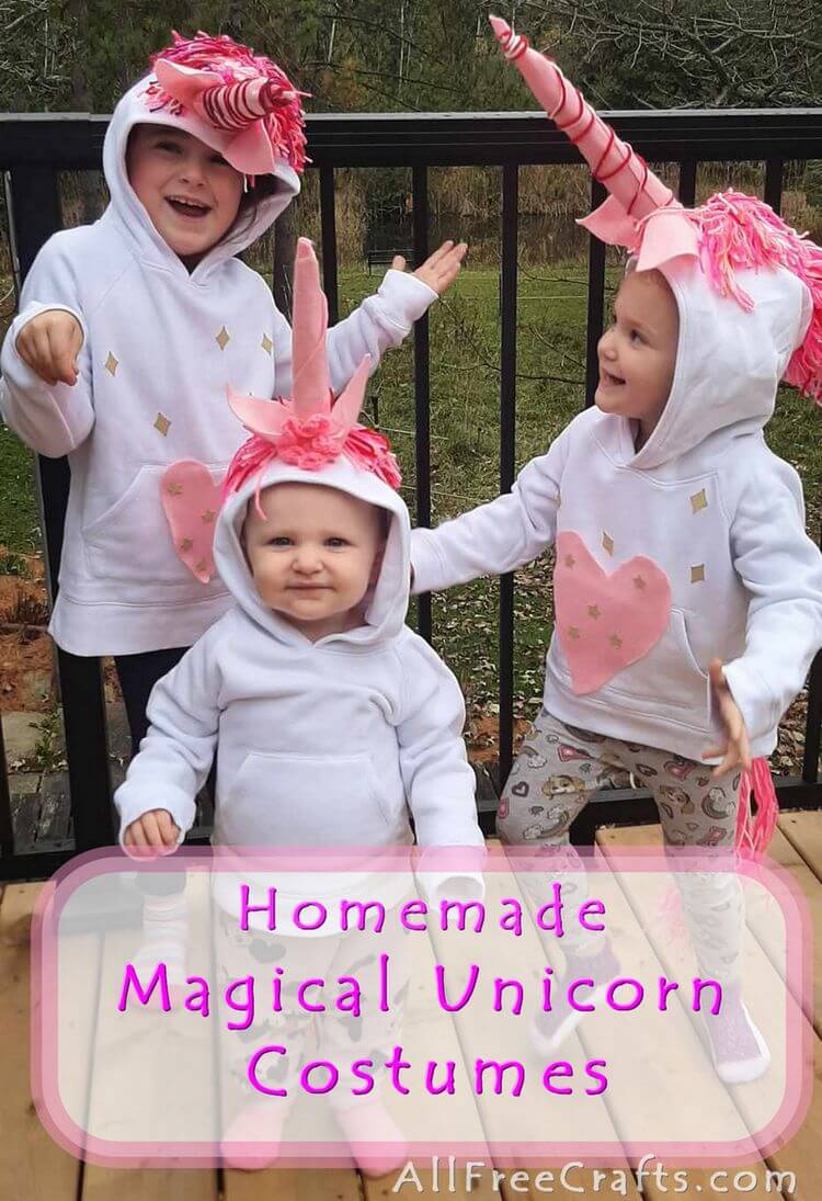 homemade unicorn costumes from hoodies