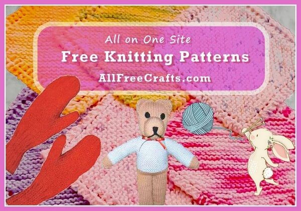 mittens, teddy bear and other free knitting patterns