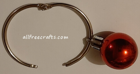 attaching Christmas ball to curtain ring