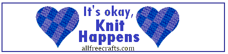 blue knit happens label for mini yarn