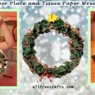 wreath made from a paper plate and tissue paper