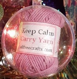 Keep calm, Carry Yarn homemade Christmas ornament