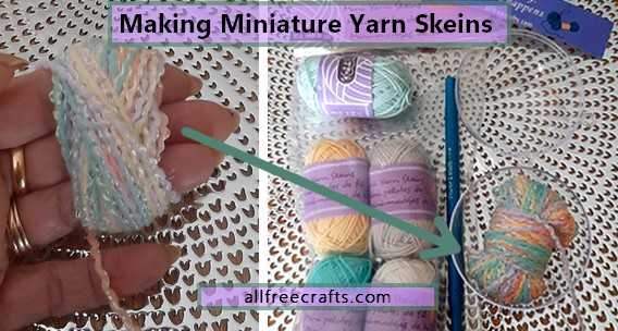 making mini skeins of yarn