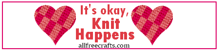red Knit Happens yarn label