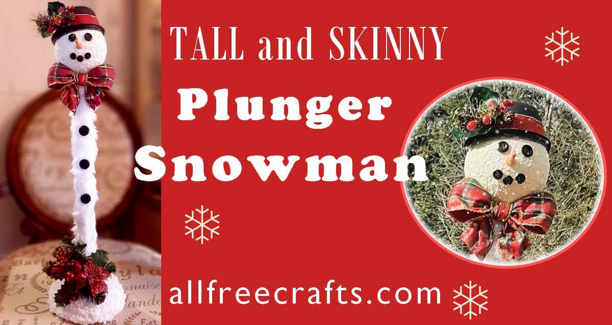 tall and skinny plunger snowman