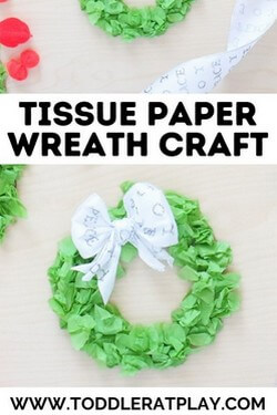 toddler tissue paper wreath craft