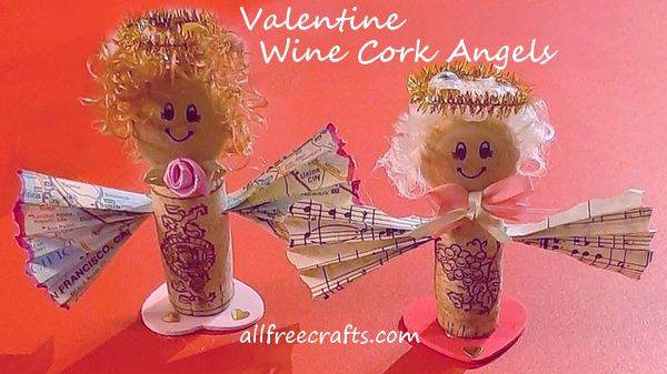 valentine wine cork angels
