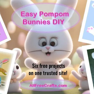 Six pompom Easter bunny crafts on one site