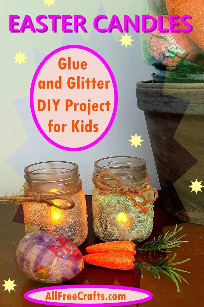 easy glitter Easter candles for kids to make