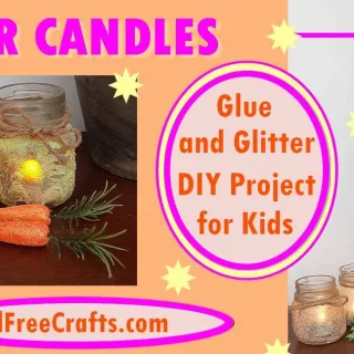kids glue and glitter jar candles for Easter