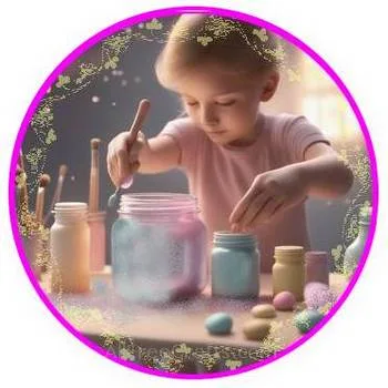 AI child makes glitter jars