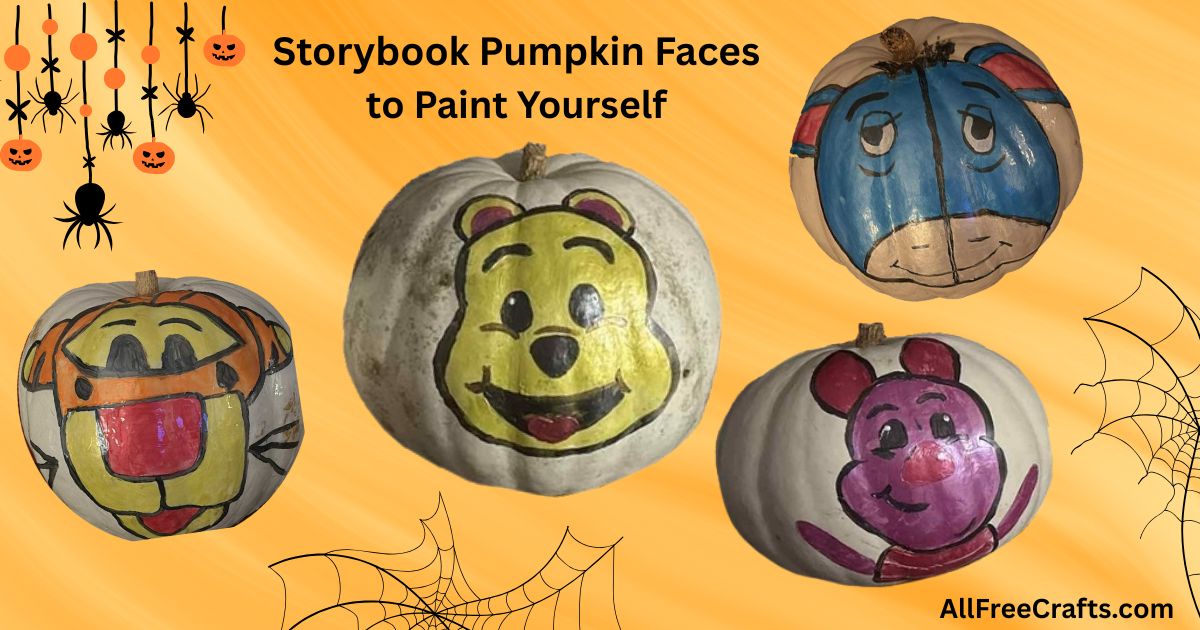 storybook faces to paint on pumpkins for fall or Halloween