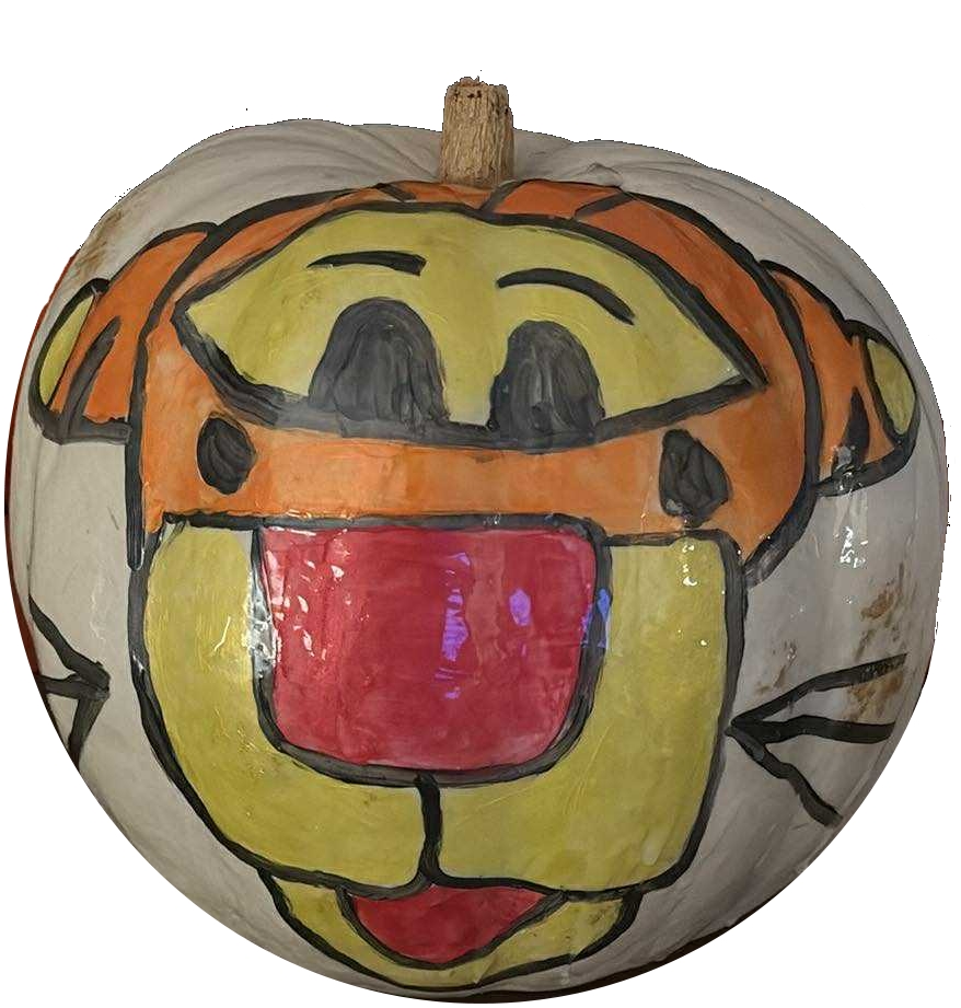 DIY Tigger painted pumpkin