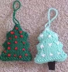 knitted christmas trees