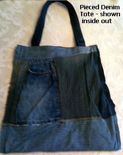 denim tote inside out