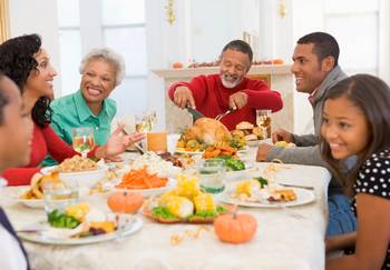 turkey dinner table
